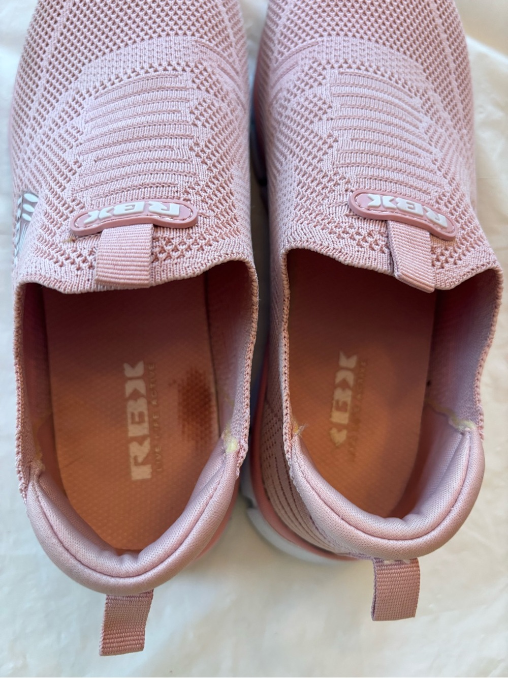 RBX Dusty Pink Live Life Active Slip-On Mesh Sneakers Breathable SZ 7.5 Worn 1X - Picture 10 of 15
